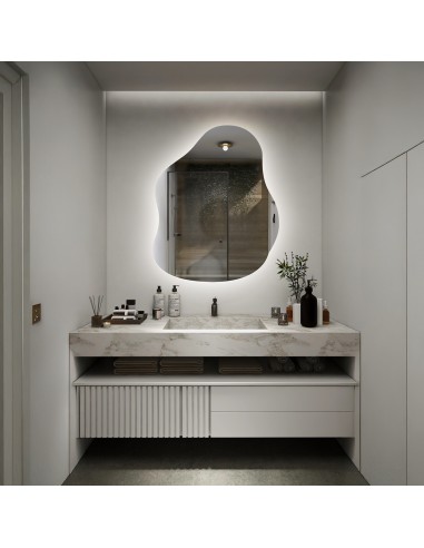 Szerves formájú tükör megvilágítással - STONE LED