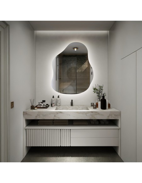 Szerves formájú tükör megvilágítással - STONE LED