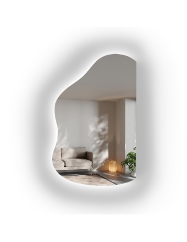 Organikus tükör, ferde szélű, LED-es háttérvilágítással – STONE LED FERDE SZÉLŰ
