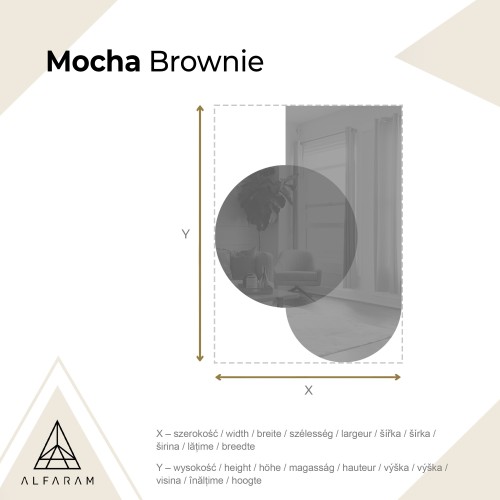 Félig ovális tükör kerek barna tükörlapon – MOCHA BROWNIE 2