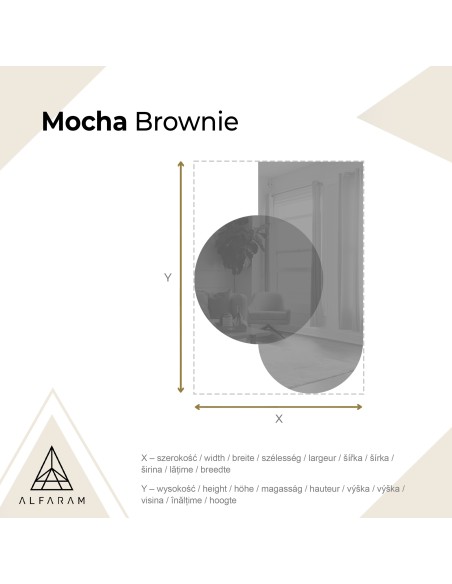 Félig ovális tükör kerek barna tükörlapon – MOCHA BROWNIE