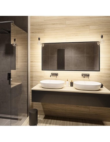 Fésülködő tükör fekete keretben LED világítással 60x80 - 1503001