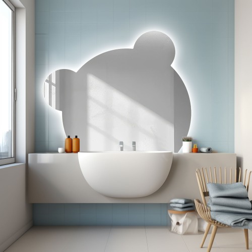 LED világítással ellátott tükör gyerekszobába – PANDA LED