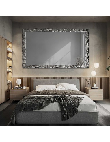 Elegáns falitükör ezüst keretben, grafit színű tükörfelülettel – CLAUDE GRAPHITE