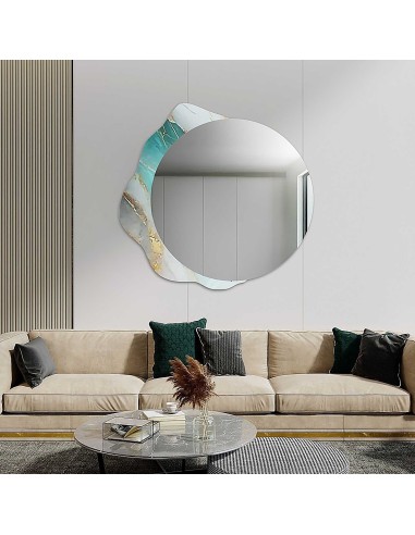 Kerek tükör szabálytalan zöld márványon – MARBLE FERRO