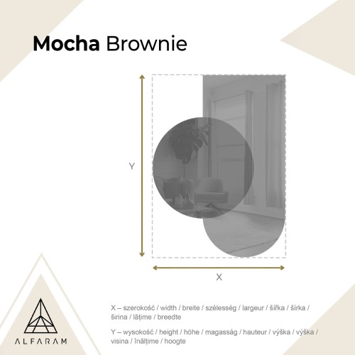 Félig ovális tükör kerek barna tükörlapon – MOCHA BROWNIE 2