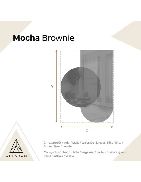 Félig ovális tükör kerek barna tükörlapon – MOCHA BROWNIE