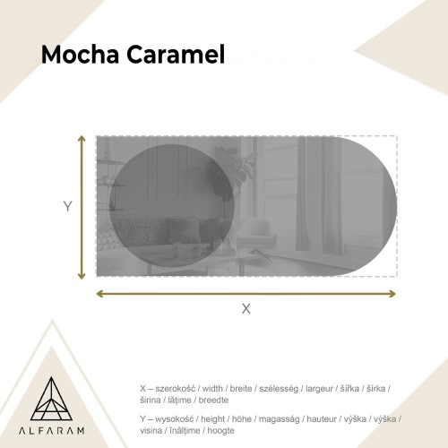 Félig ovális tükör kerek barna tükörlapon – MOCHA CARAMEL 2