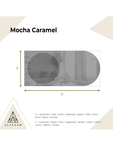 Félig ovális tükör kerek barna tükörlapon – MOCHA CARAMEL