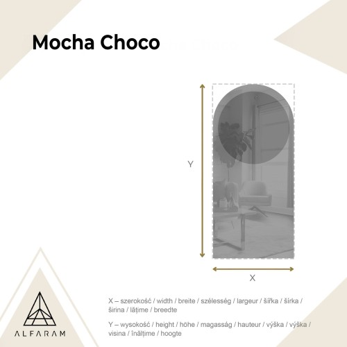 Félig ovális tükör kerek barna tükörlapon – MOCHA CHOCO 2