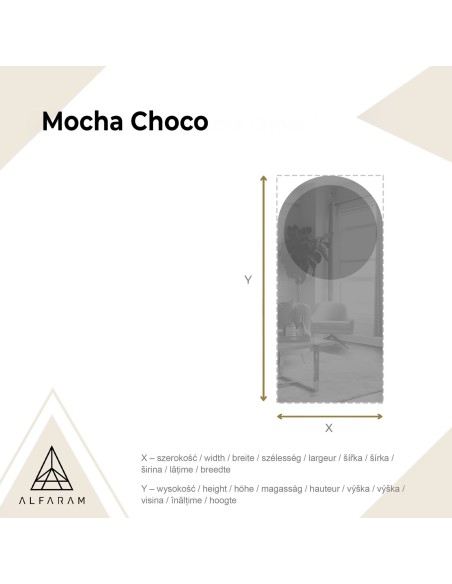 Félig ovális tükör kerek barna tükörlapon – MOCHA CHOCO