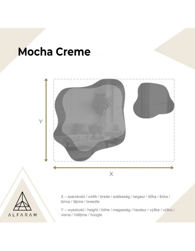 Szabálytalan tükrök barna tükörlapon – MOCHA CREME