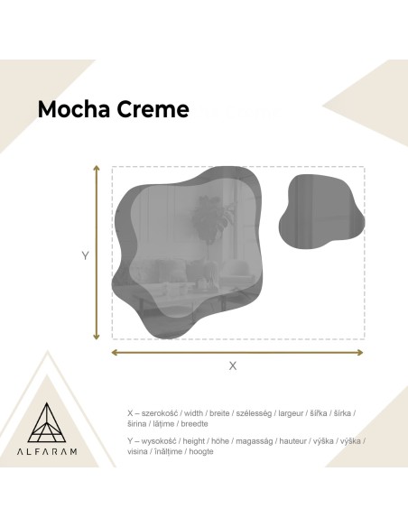 Szabálytalan tükrök barna tükörlapon – MOCHA CREME