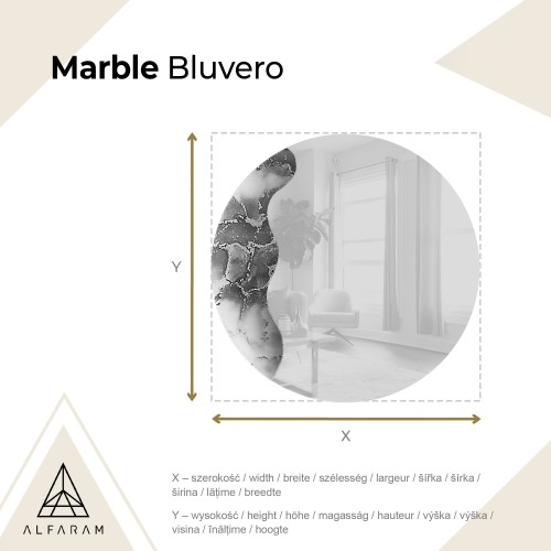 Szabálytalan tükör kerek kék márványon – MARBLE BLUVERO 2