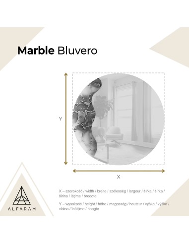 Szabálytalan tükör kerek kék márványon – MARBLE BLUVERO