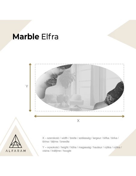 Szabálytalan tükör elliptikus kék márványon – MARBLE ELFRA