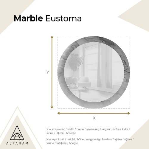 Kerek tükör pasztell márványon – MARBLE EUSTOMA 2