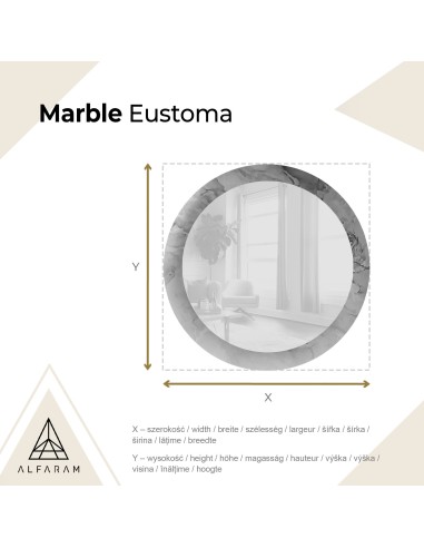 Kerek tükör pasztell márványon – MARBLE EUSTOMA