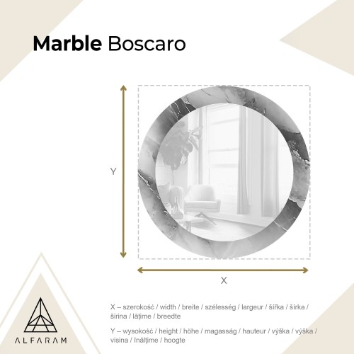 Kerek tükör zöld márványon – MARBLE BOSCARO 2