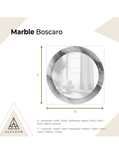 Kerek tükör zöld márványon – MARBLE BOSCARO