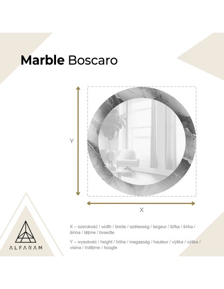 Kerek tükör zöld márványon – MARBLE BOSCARO