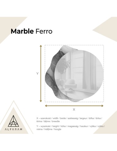 Kerek tükör szabálytalan zöld márványon – MARBLE FERRO