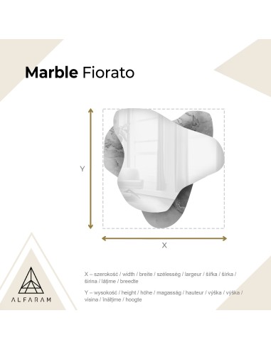Szabálytalan tükör rózsaszín márványon – MARBLE FIORATO