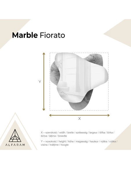 Szabálytalan tükör rózsaszín márványon – MARBLE FIORATO
