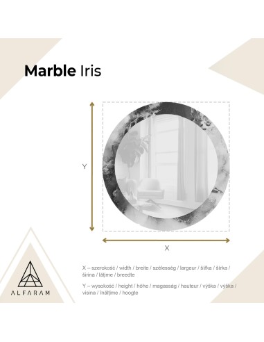 Kerek tükör kék márványon – MARBLE IRIS