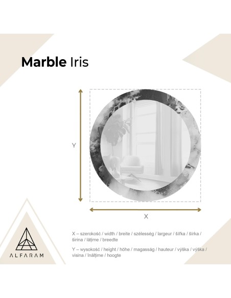 Kerek tükör kék márványon – MARBLE IRIS