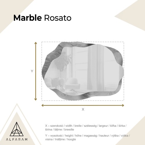 Szabálytalan tükör rózsaszín márványon – MARBLE ROSATO 2
