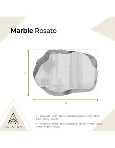 Szabálytalan tükör rózsaszín márványon – MARBLE ROSATO