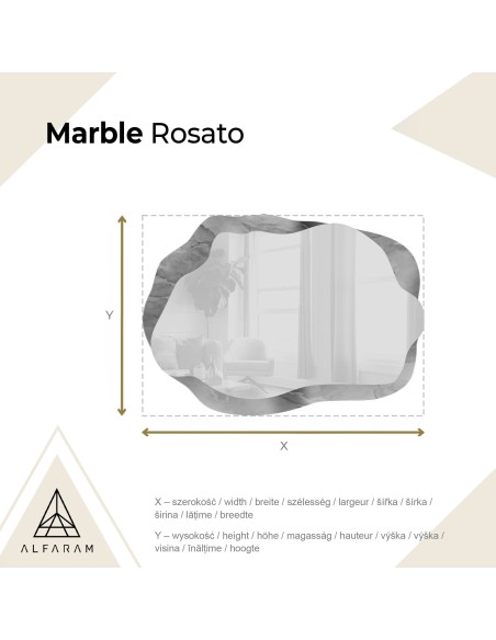 Szabálytalan tükör rózsaszín márványon – MARBLE ROSATO