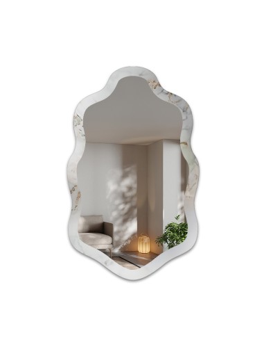 Szabálytalan tükör fehér-arany márványon – MARBLE CALANTHE