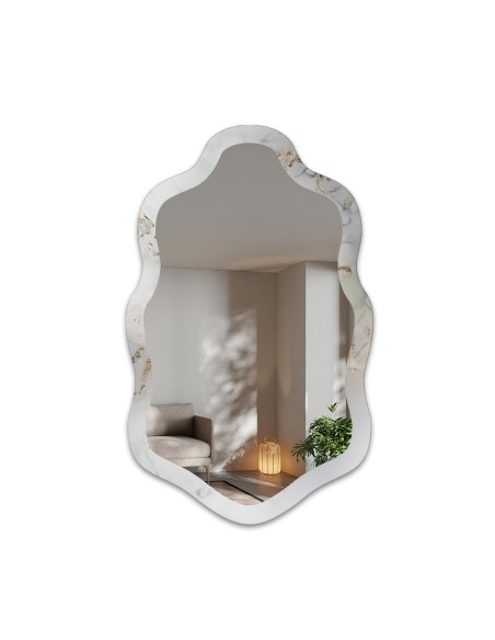 Szabálytalan tükör fehér-arany márványon – MARBLE CALANTHE