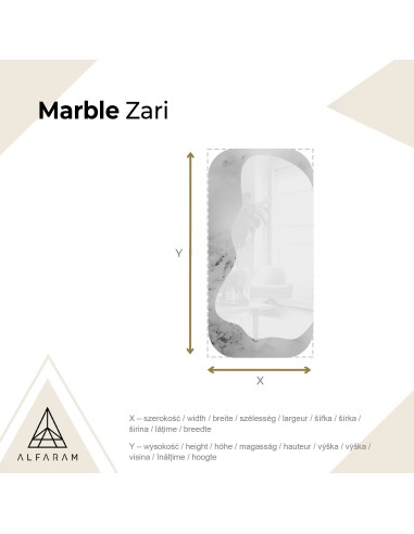 Szabálytalan tükör fehér-arany márványon – MARBLE ZARI