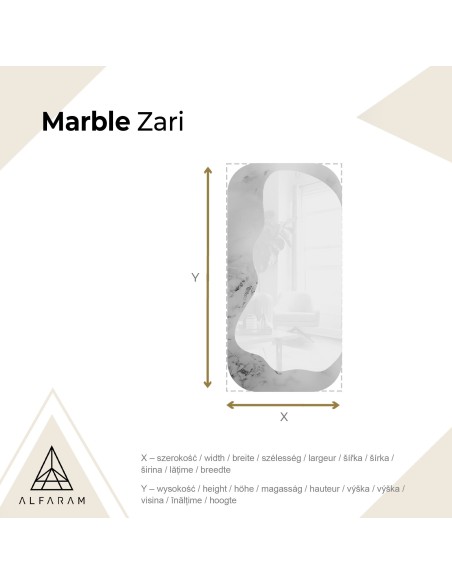 Szabálytalan tükör fehér-arany márványon – MARBLE ZARI