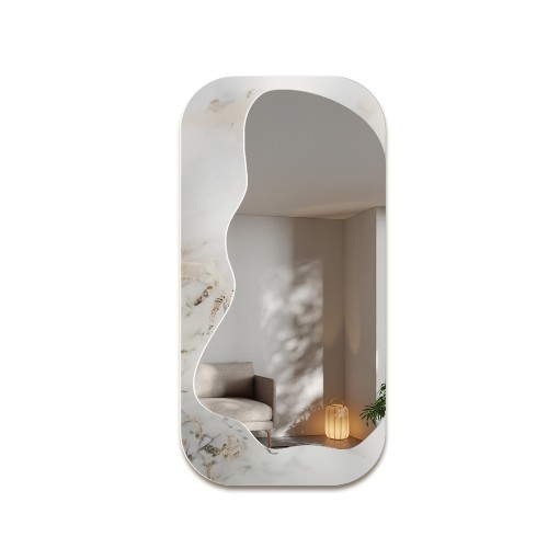 Szabálytalan tükör fehér-arany márványon – MARBLE ZARI 2