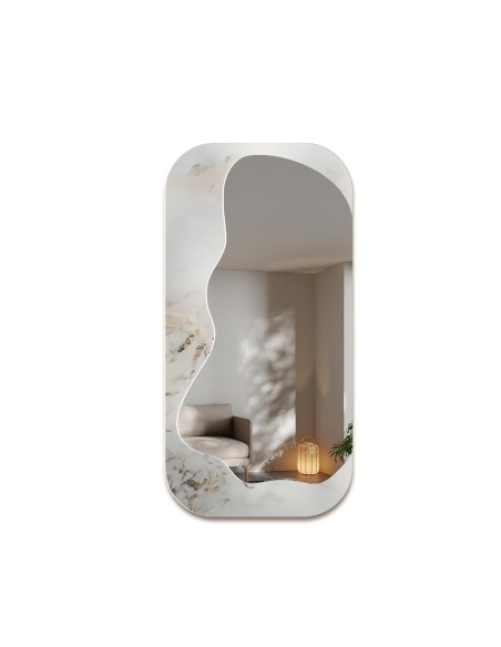 Szabálytalan tükör fehér-arany márványon – MARBLE ZARI