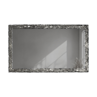 Elegáns falitükör ezüst keretben, grafit színű tükörfelülettel - CLAUDE GRAPHITE