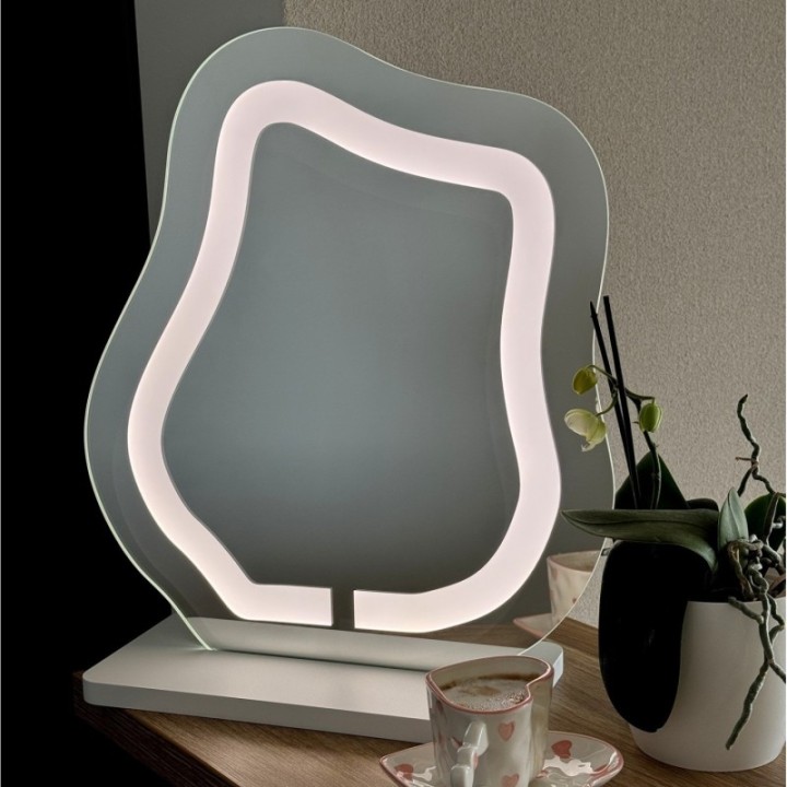 Kozmetikai tükör homokfúvott háttérvilágítással - FLOW LED PETITE