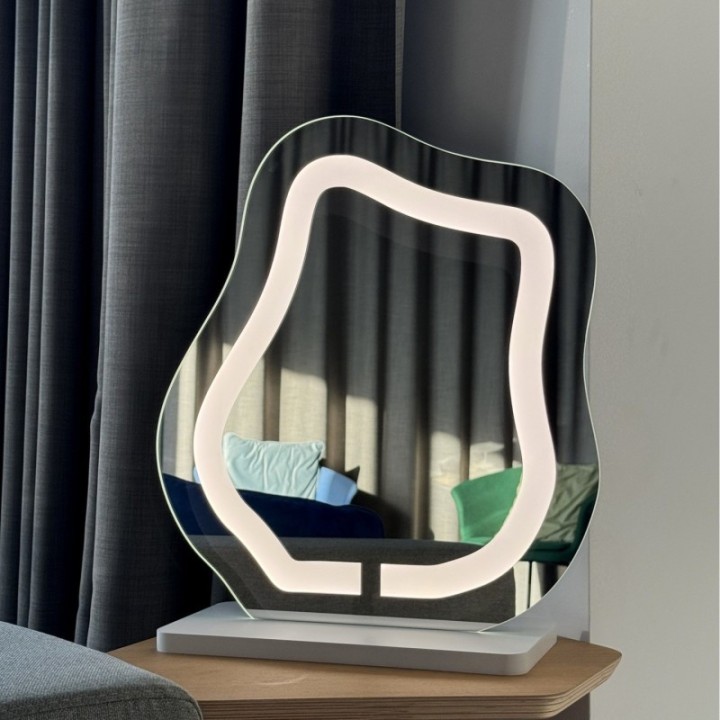 Kozmetikai tükör homokfúvott háttérvilágítással - FLOW LED PETITE