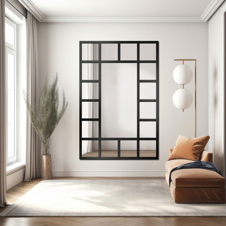 Loft tükör osztókkal - ISMENA - választható keretszín