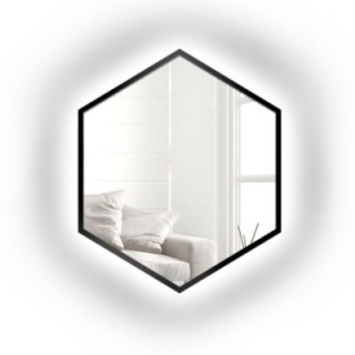 Geometriai alakú tükör keretben világítással - HEXA KERETBEN LED