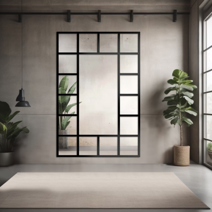 Loft tükör osztókkal - ISMENA - választható keretszín
