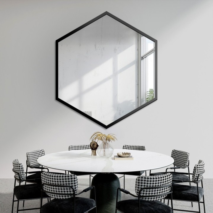 Geometriai alakú tükör keretben - HEXA KERETBEN
