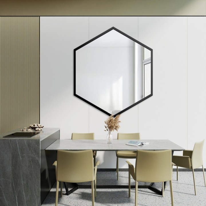 Geometriai alakú tükör keretben - HEXA KERETBEN