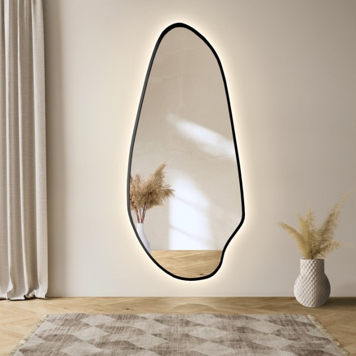 Szabálytalan alakú tükör mdf keretben megvilágítással - JASPIS IN LED FRAME