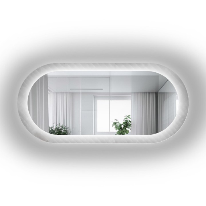 Kerek tükör katedrál üvegen Master Soft LED világítással - LUXORA VESPER LED