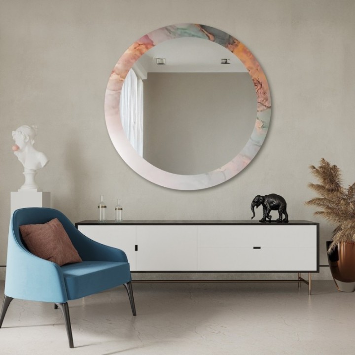 Kerek tükör pasztell márványon - MARBLE EUSTOMA